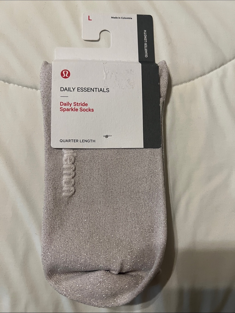 Lululemon women’s daily stride sparkle socks quarter length